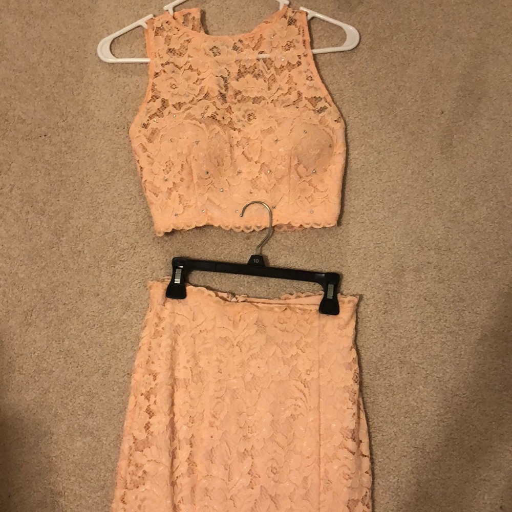 Two piece prom dress